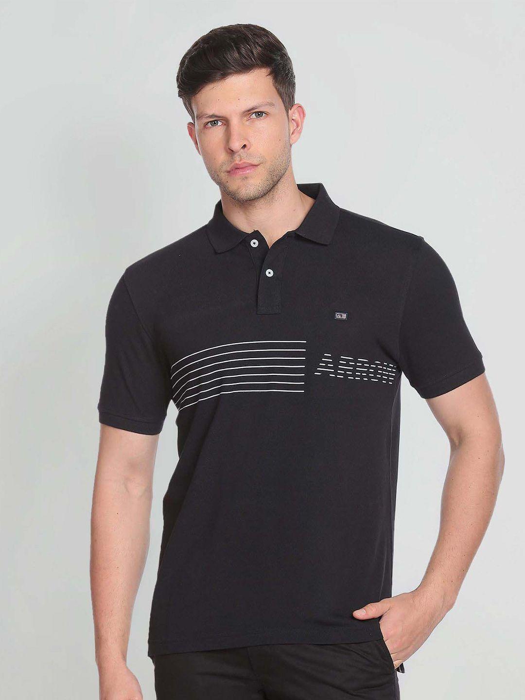 arrow sport men striped polo collar cotton t-shirt