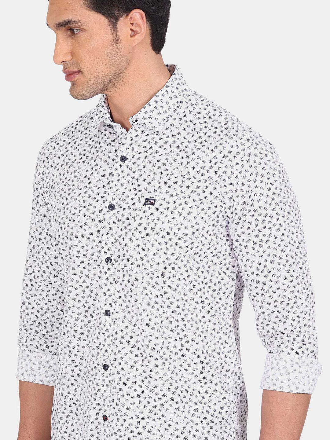 arrow sport men white floral opaque printed casual shirt