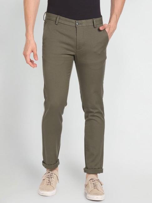 arrow sport mid olive slim fit texture chinos