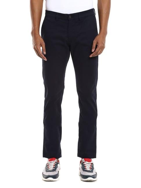 arrow sport navy cotton regular fit chinos