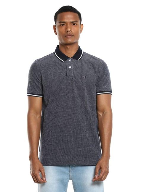 arrow sport navy cotton regular fit polo t-shirt