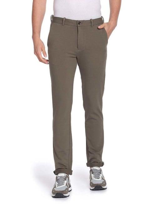 arrow sport olive cotton skinny fit chinos