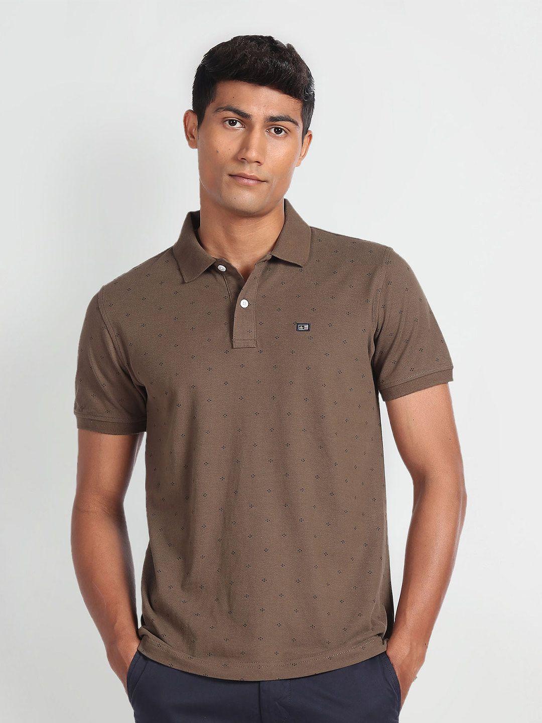 arrow sport polka dot polo collar cotton t-shirt