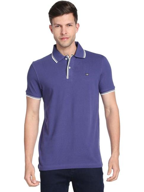 arrow sport purple cotton regular fit polo t-shirt