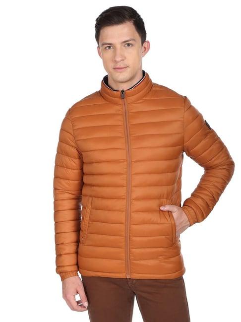 arrow sport rust regular fit quilted jacket