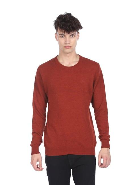 arrow sport rust regular fit sweater