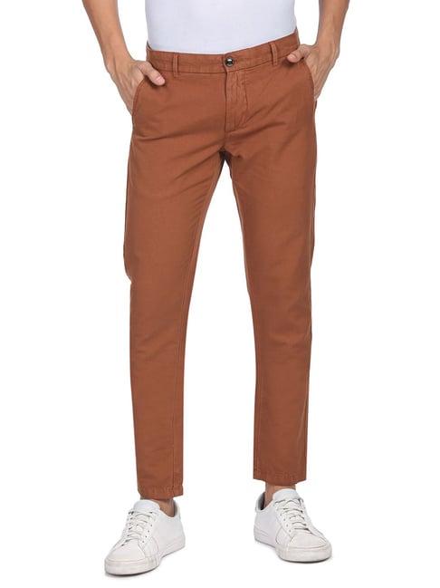 arrow sport rust slim fit trousers