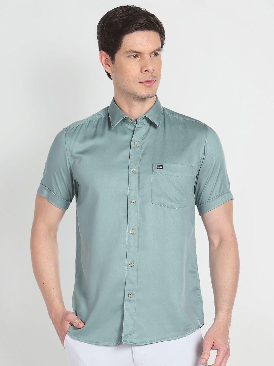 arrow sport spread collar opaque twill casual shirt