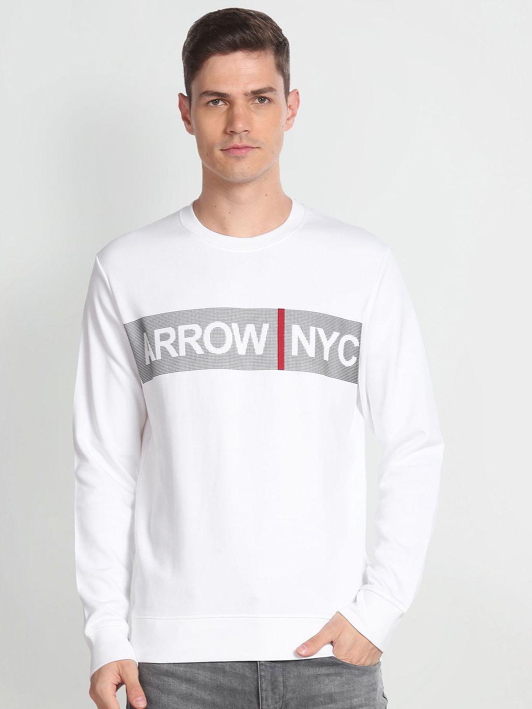 arrow sport typography printed sweatshirt