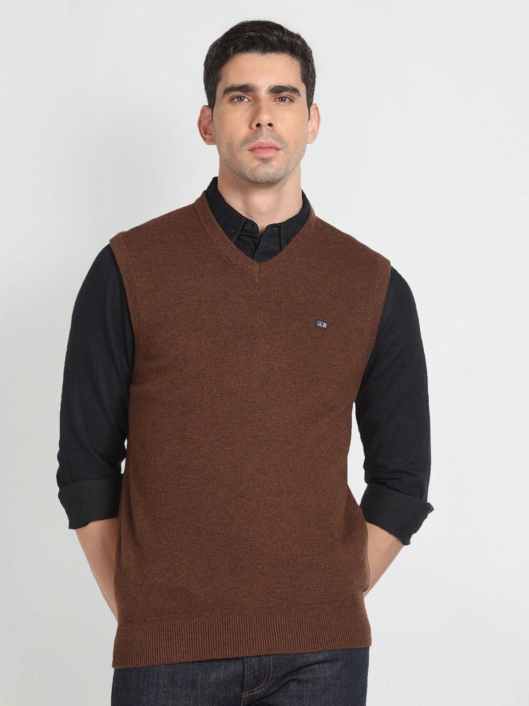 arrow sport v-neck woollen sweater vest