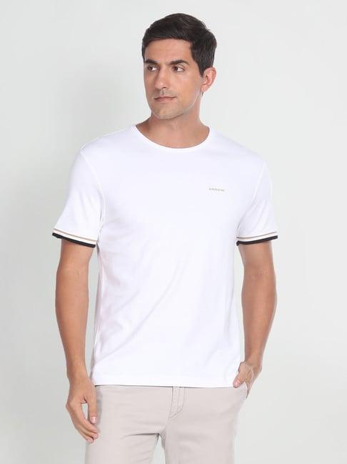 arrow sport vanilla cotton regular fit t-shirt