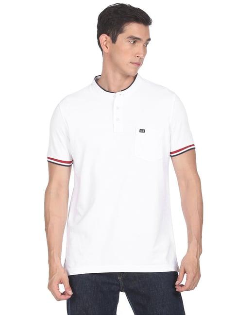 arrow sport white cotton regular fit t-shirts