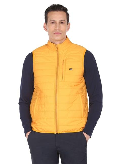 arrow sport yellow regular fit jacket