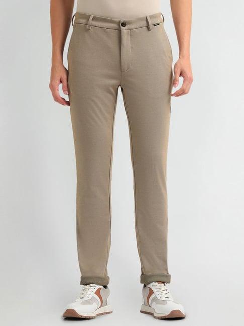 arrow sports brown slim fit chinos