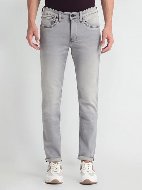 arrow sports grey slim fit jeans