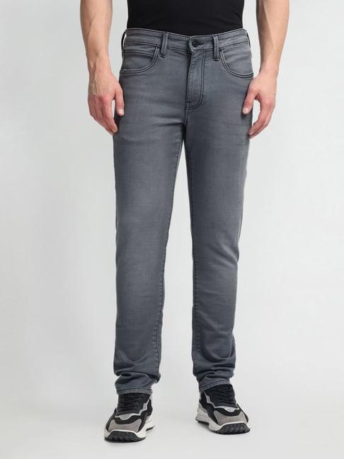 arrow sports grey slim fit jeans