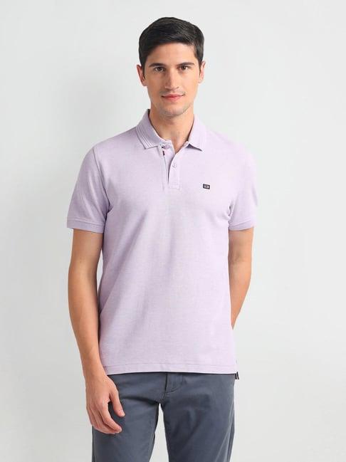 arrow sports purple cotton regular fit polo t-shirt
