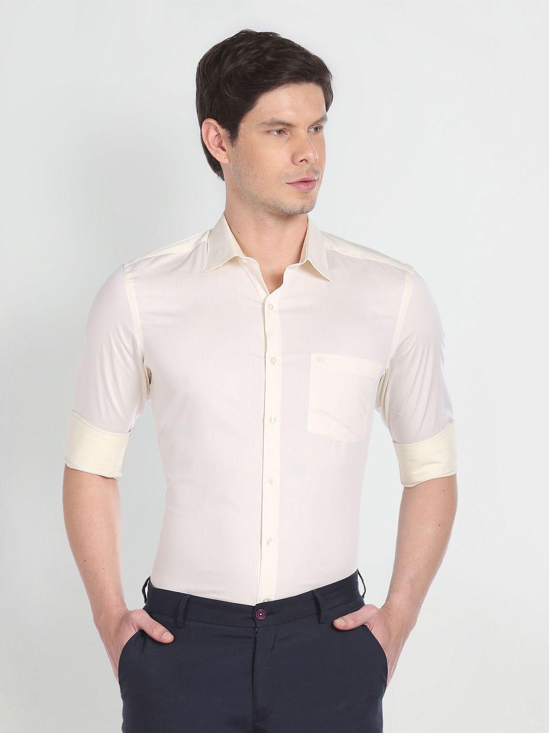 arrow spread collar formal twill pure cotton shirt