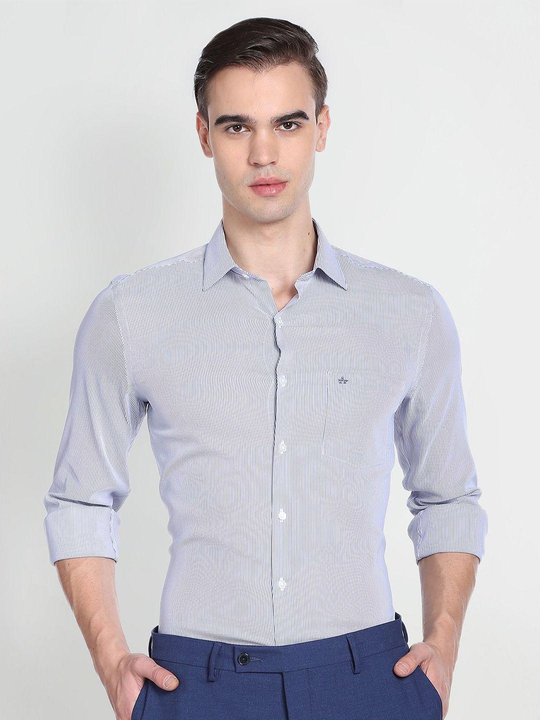 arrow striped slim fit formal shirt