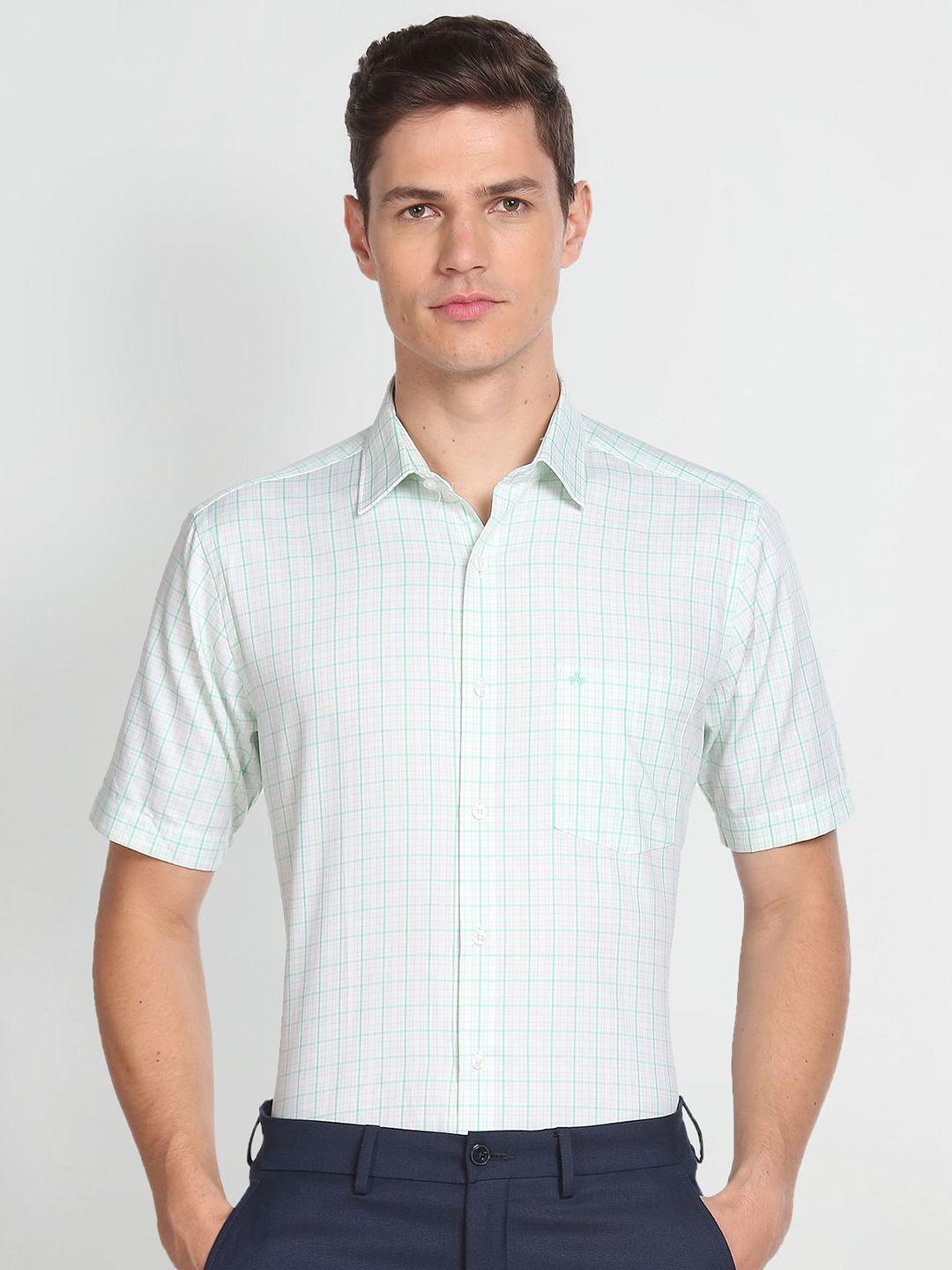 arrow tartan checked pure cotton formal shirt