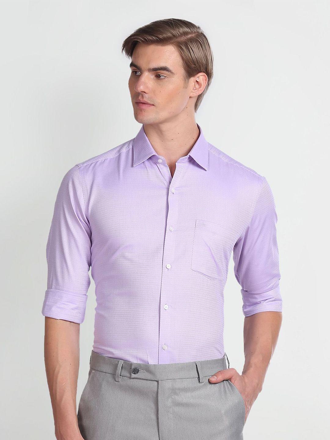 arrow textured self design dobby slim fit pure cotton formal shirt