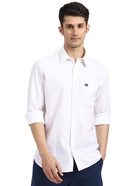 arrow white cotton slim fit shirt
