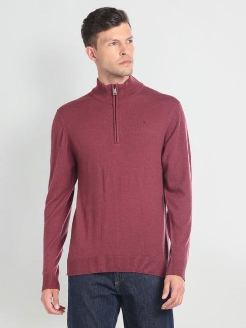 arrow wine regular fit sweater