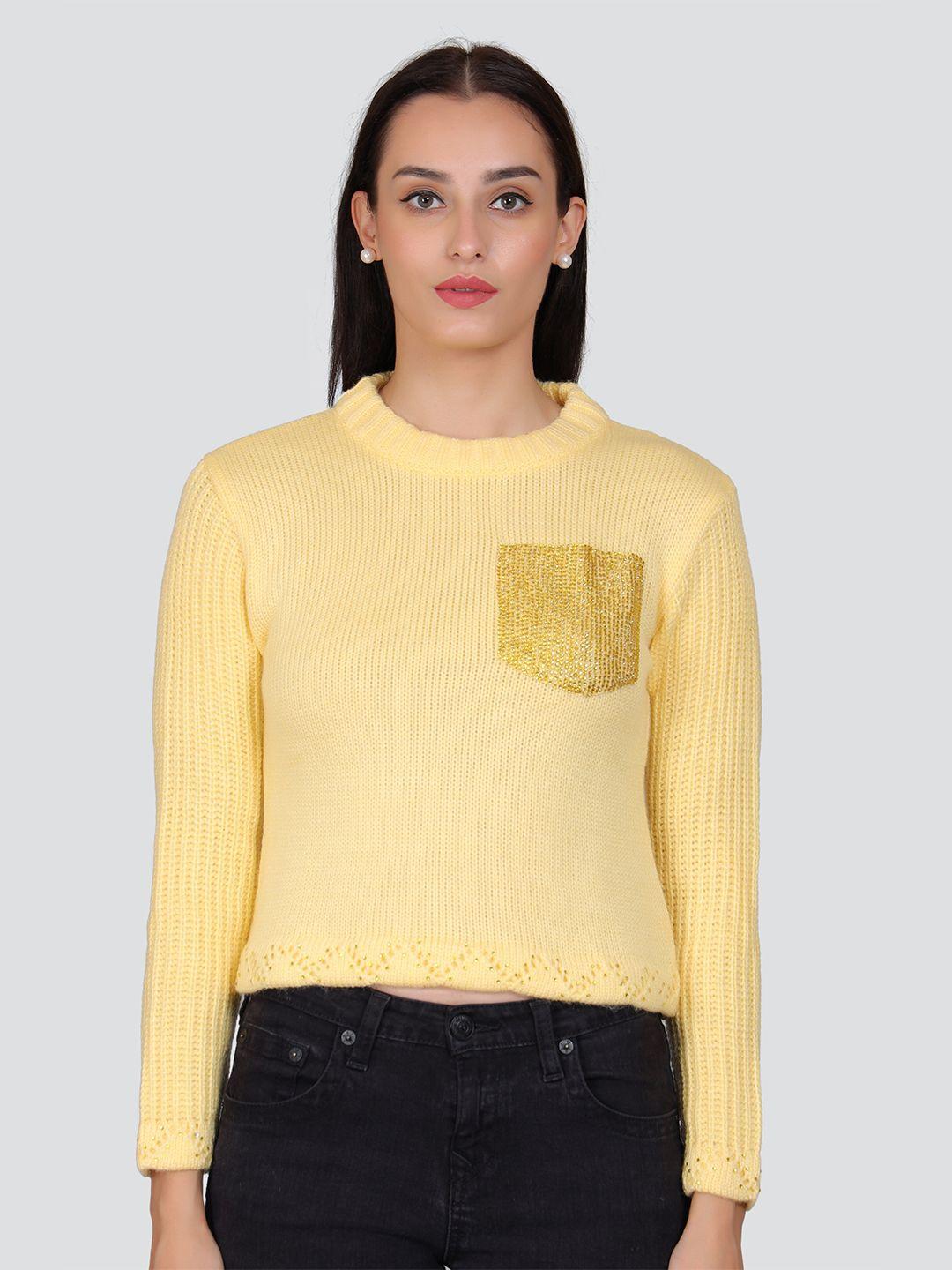 arshiya ribbed acrylic crop pullover sweater
