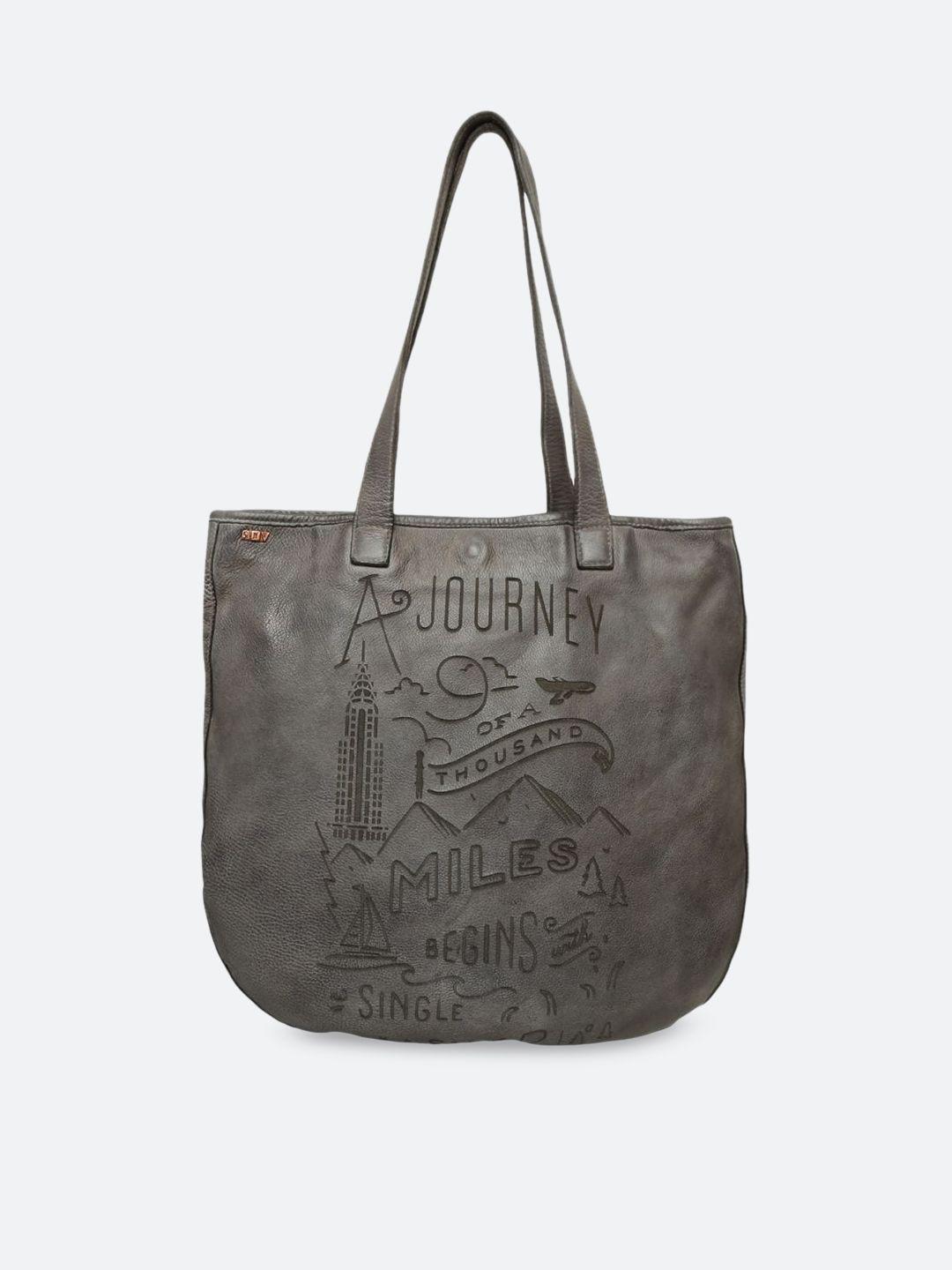 art n vintage typography printed leather structured shoulder bag