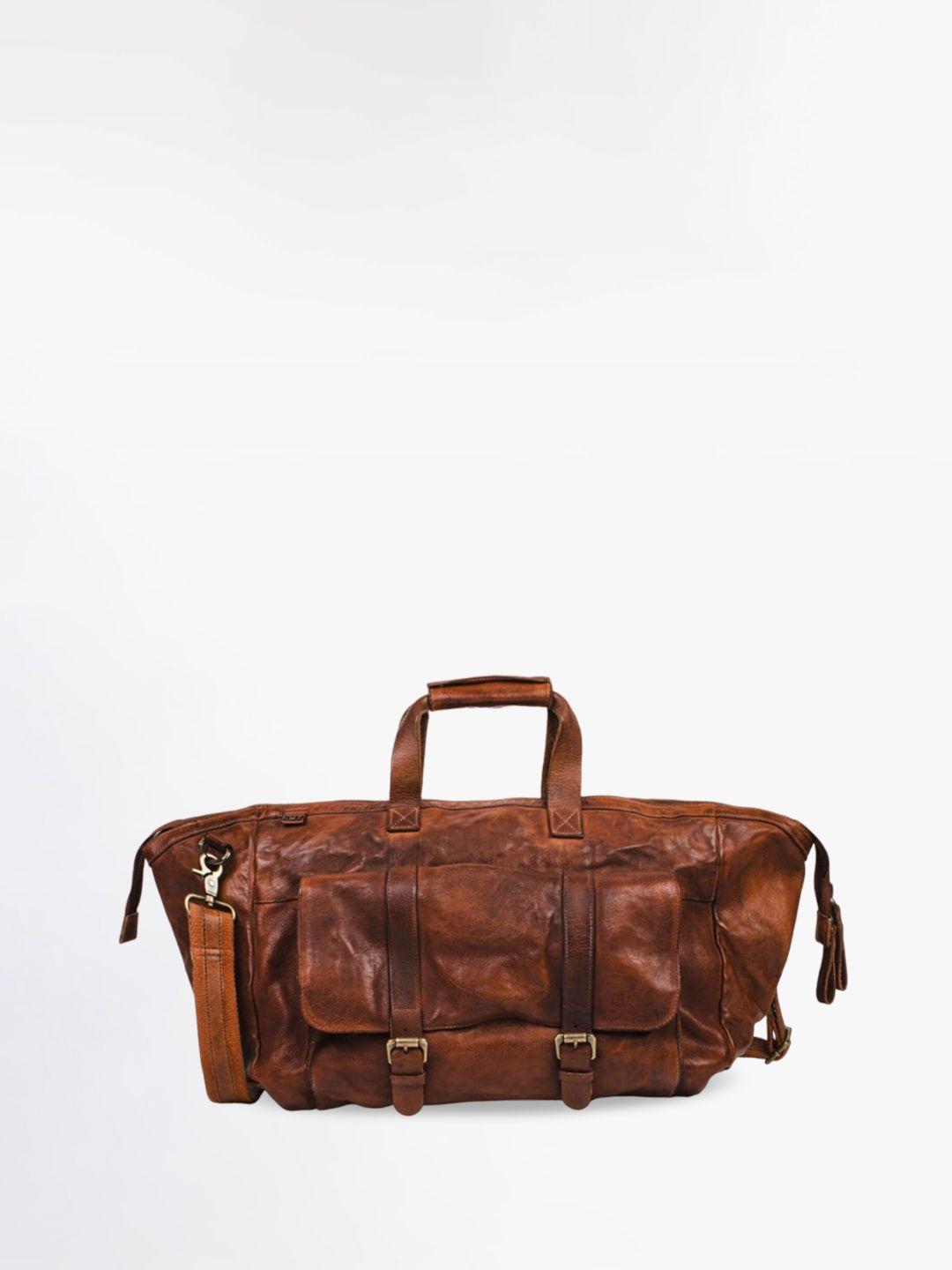 art n vintage unisex water-resistant large weekender leather duffel bag