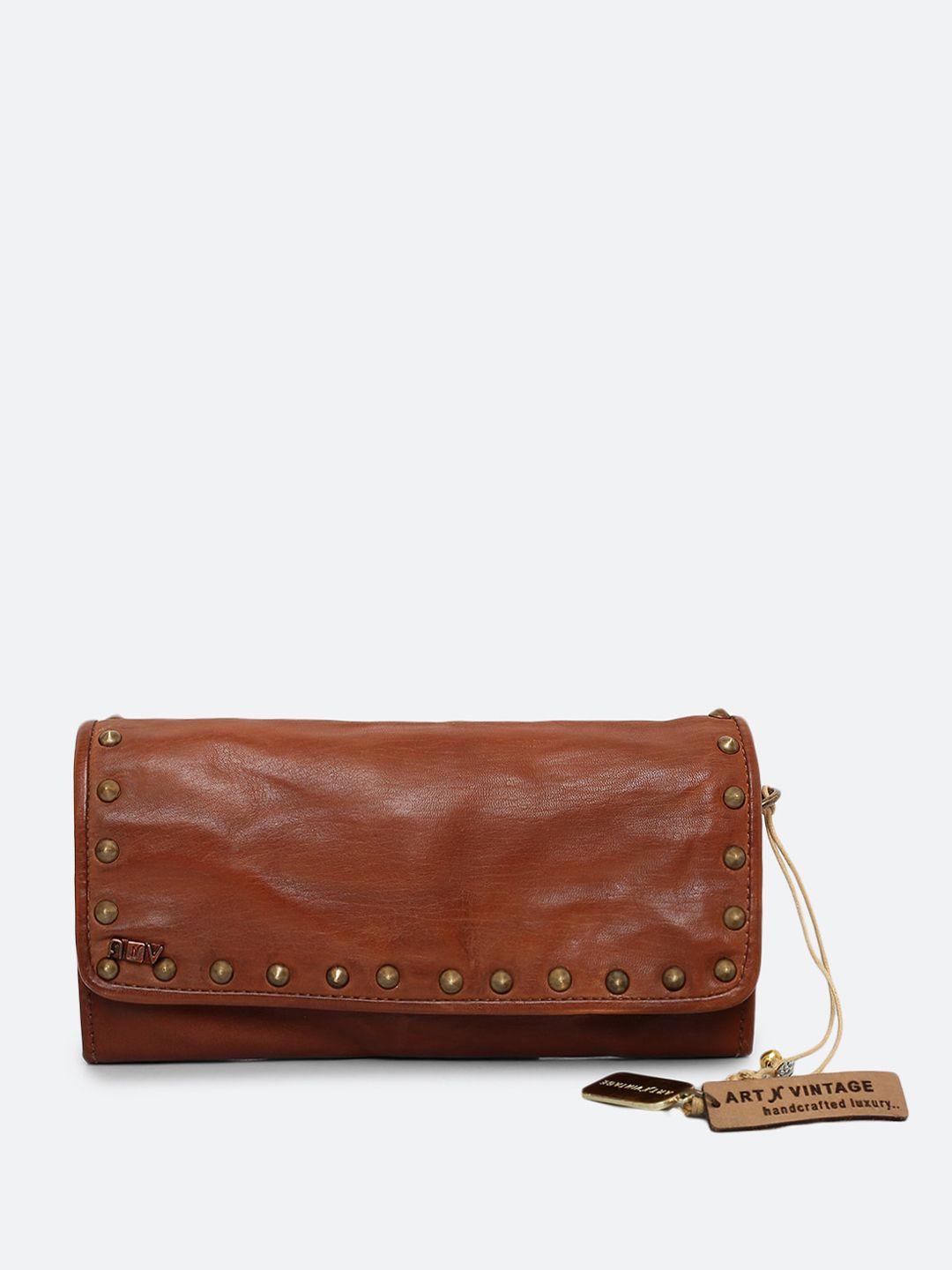 art n vintage women embellished leather envelope wallet