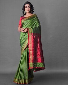 art silk boader saree with un-stiched blouse piece