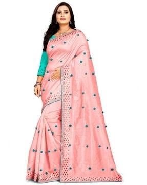 art silk saree with embellished border