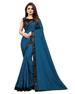 art silk saree with embellished border