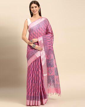 art silk saree with tassels