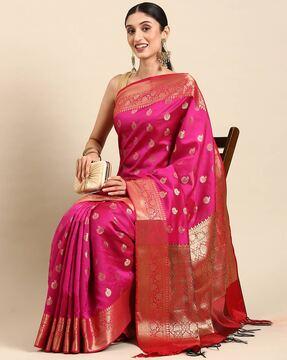 art silk saree with tassels