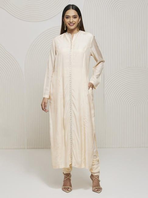 artagai shell embroidered kurta with churidar