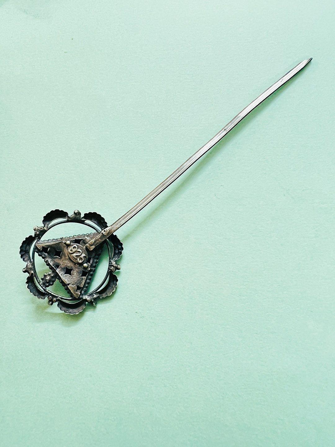 arte jewels oxidised silver hair pin