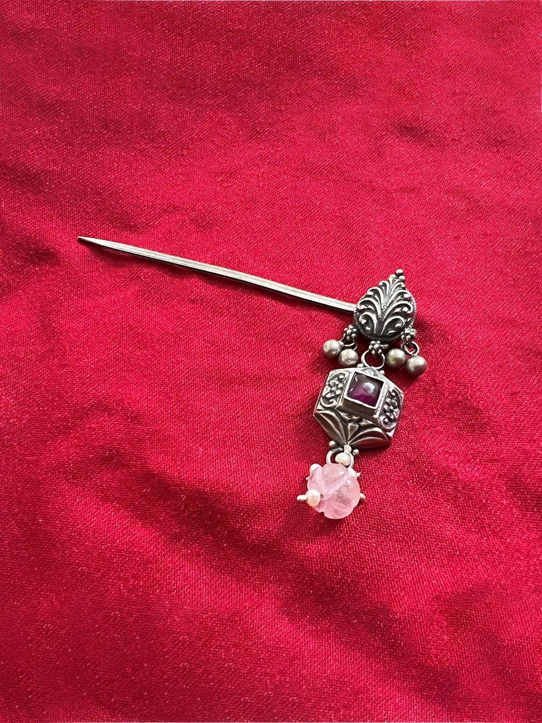 arte jewels silver oxidised bun pin