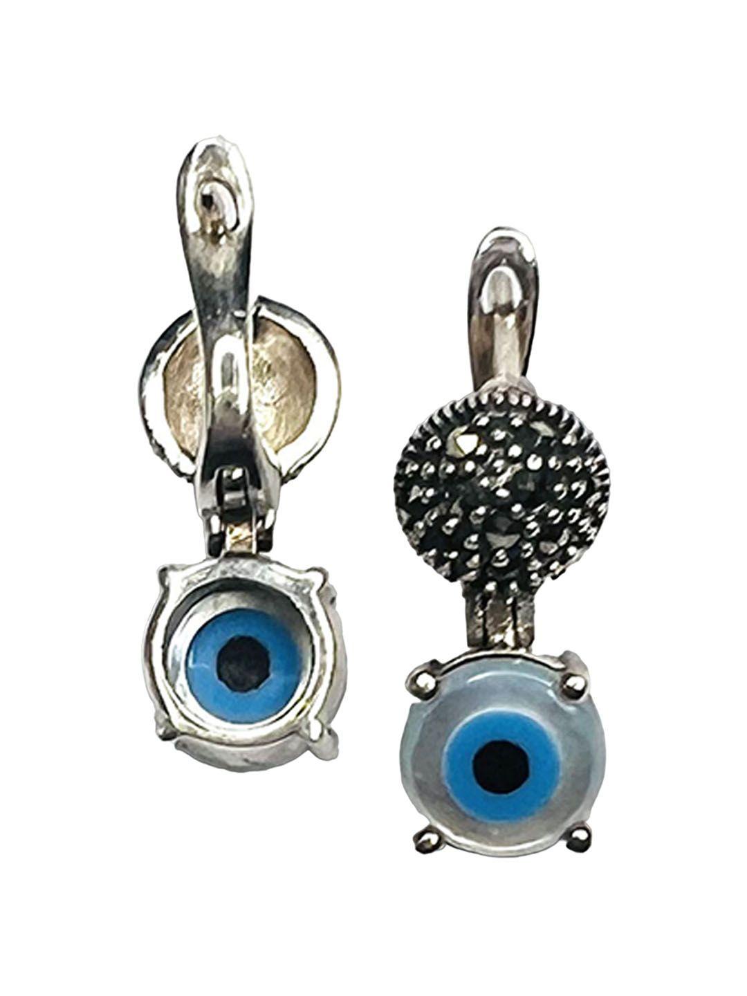 arte jewels 92.5 sterling silver evil-eye & stone-studded jewellery set