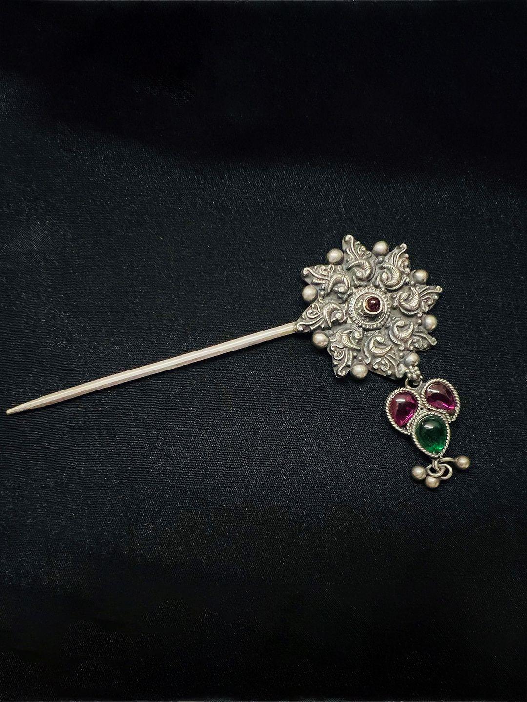 arte jewels oxidised silver hair pin