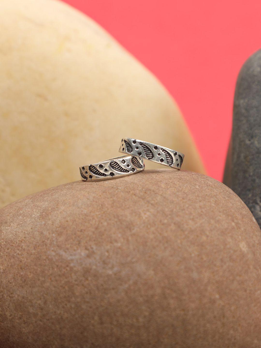 arte jewels set of 2 silver toe ring