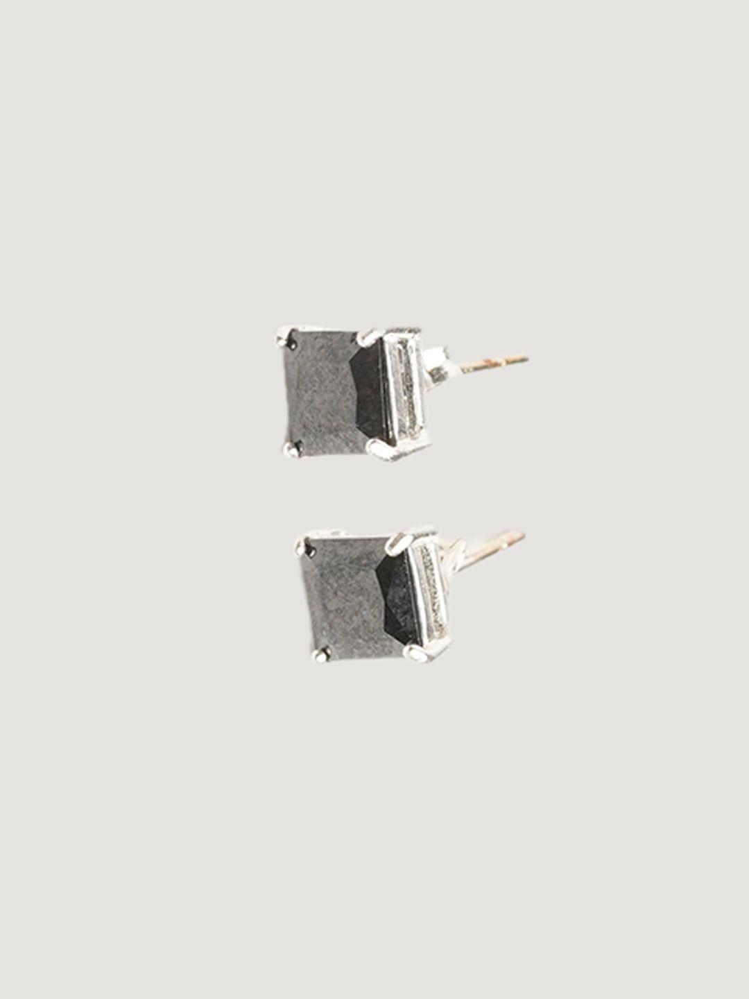 arte jewels silver-plated square studs earrings