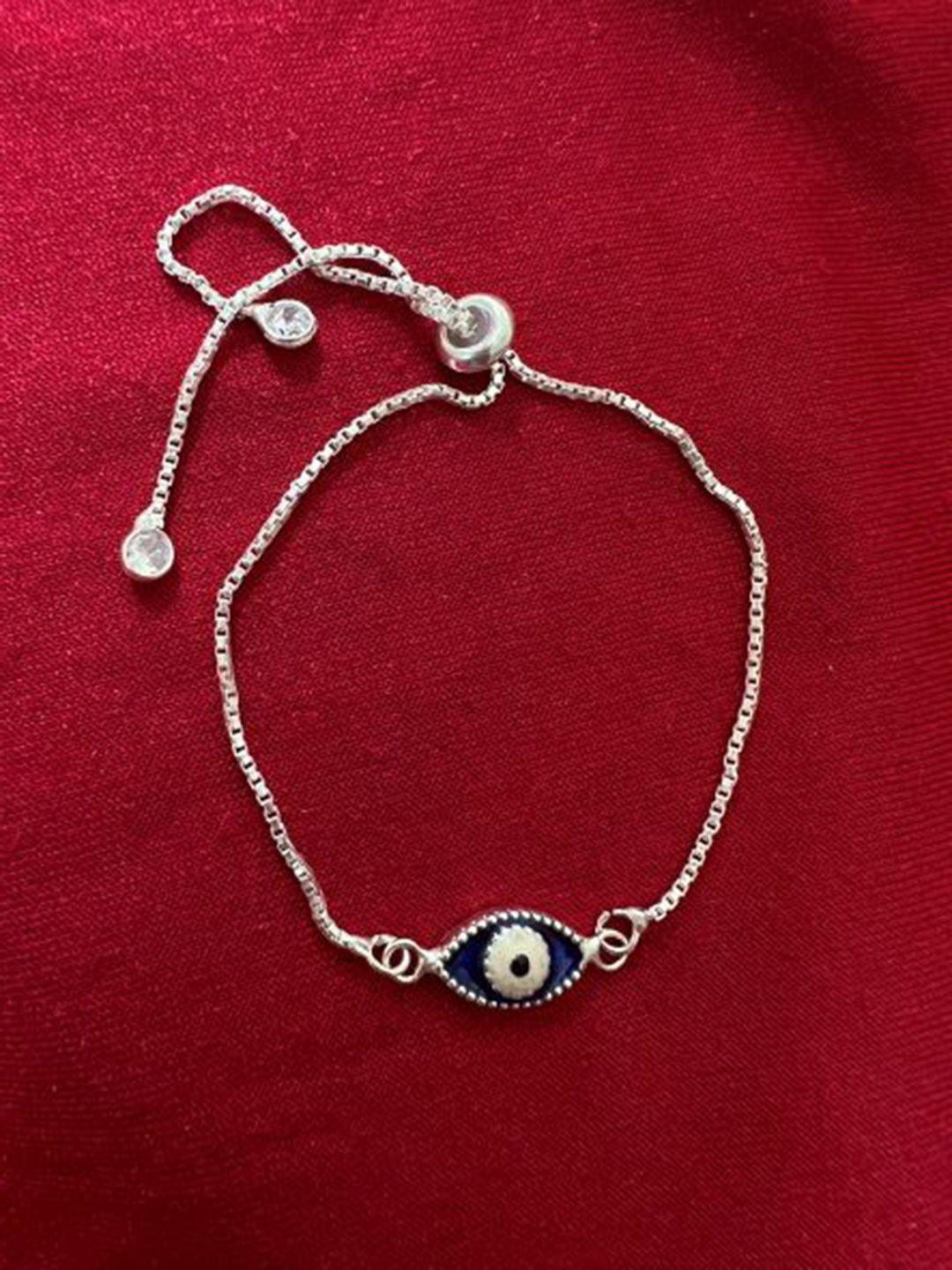 arte jewels women silver oxidised charm bracelet