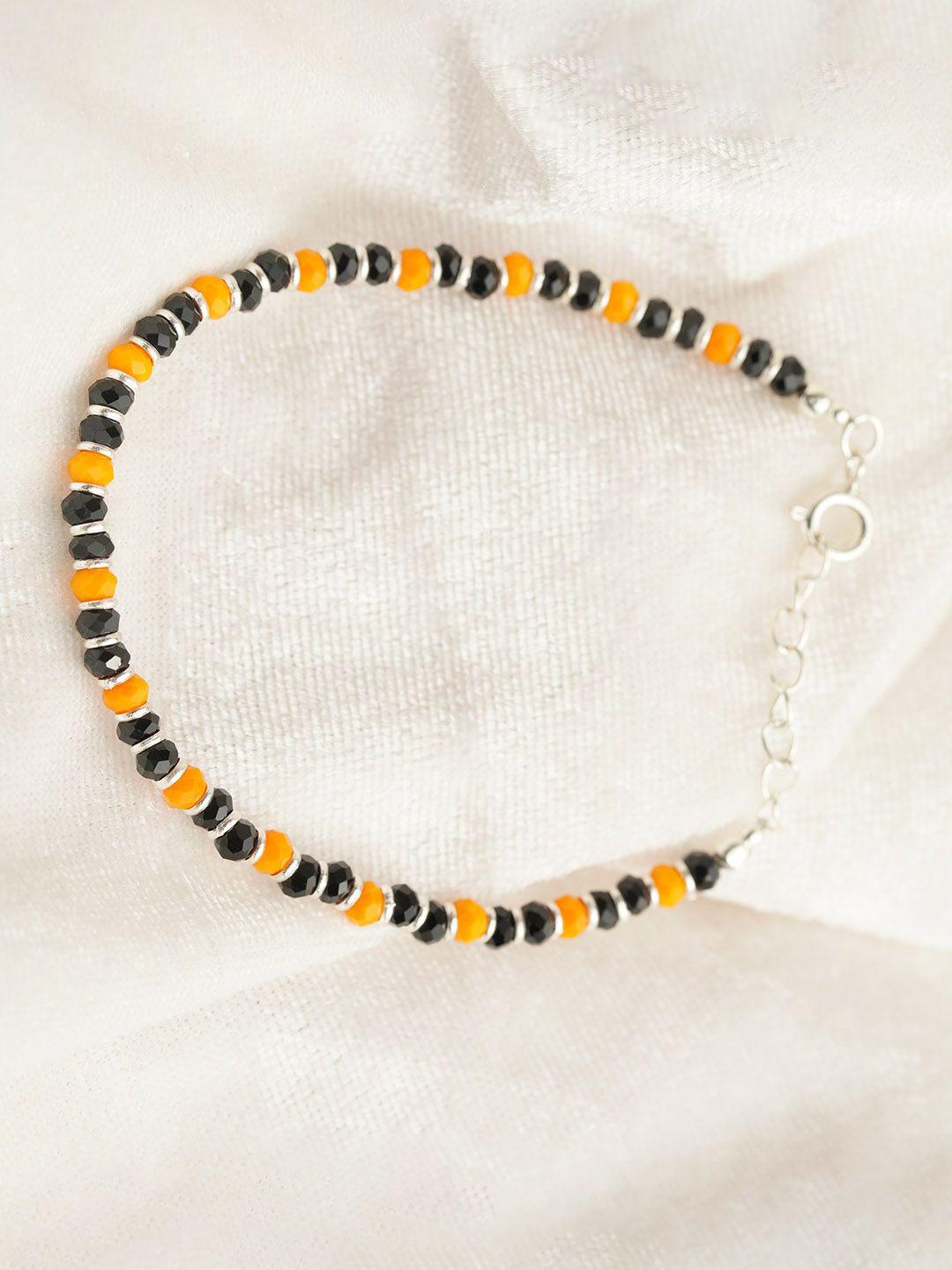 arte jewels women silver-plated black & yellow tribal wraparound bracelet