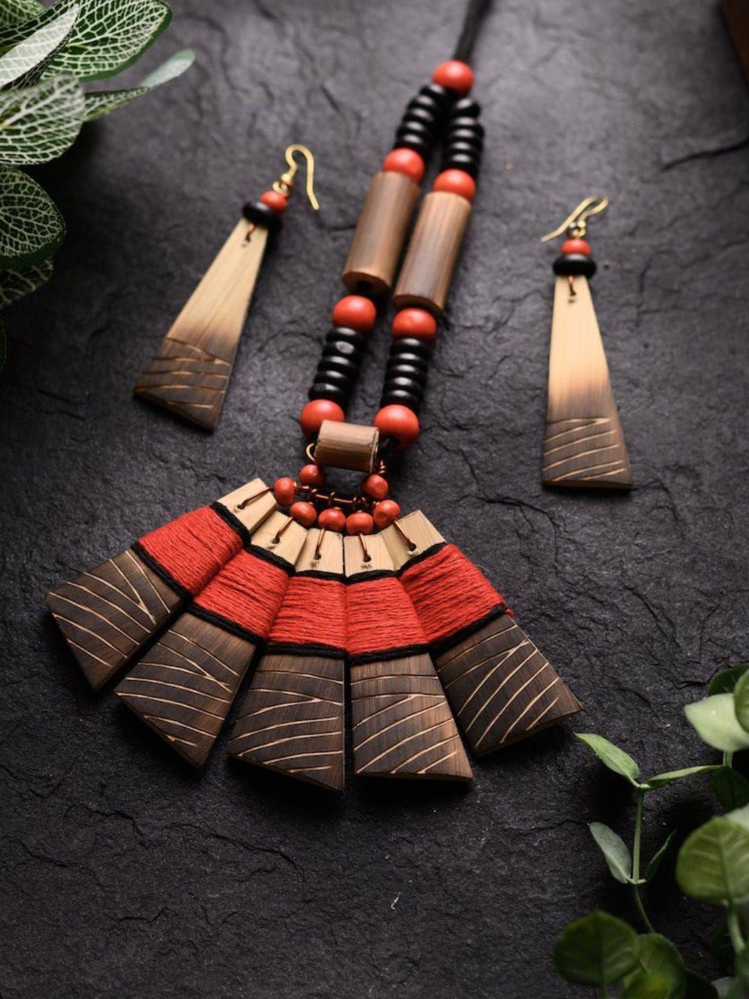 arteastri bamboo tribal beaded jewellery set