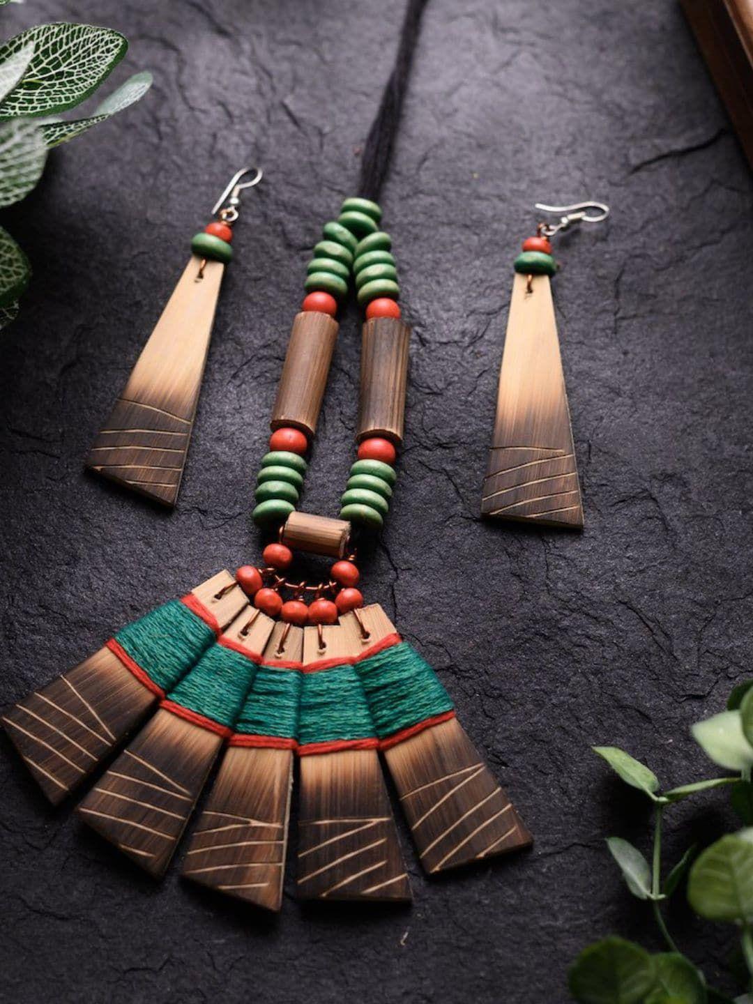 arteastri bamboo tribal beaded jewellery set