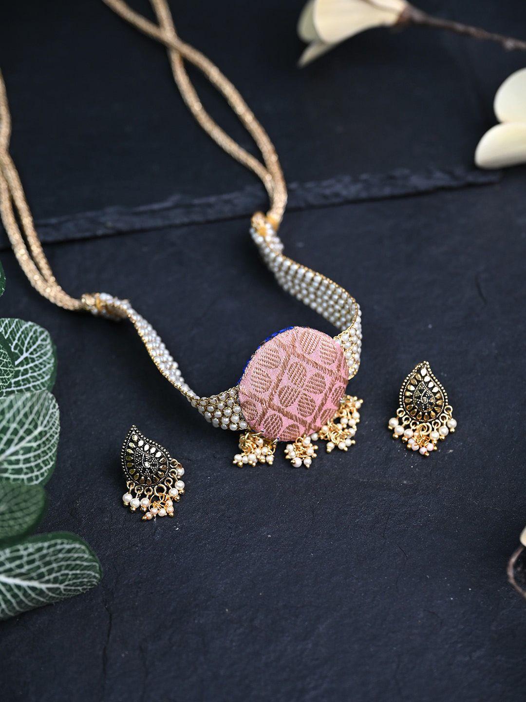 arteastri reversible brocade beaded jewellery set