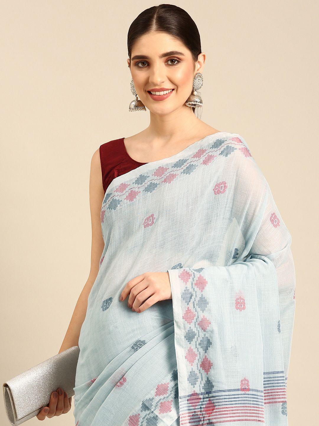 arteastri woven design pure cotton jamdani saree