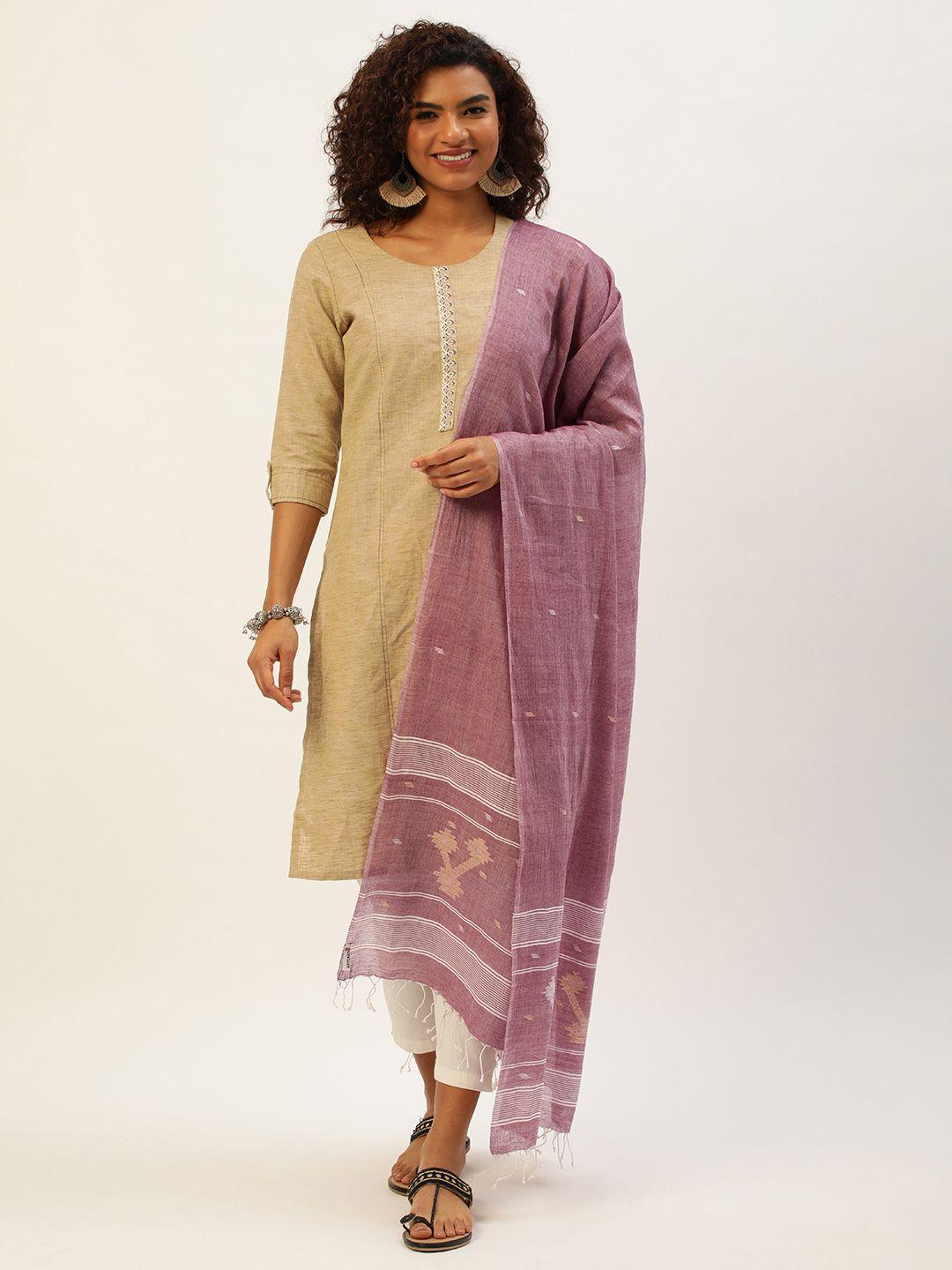 arteastri ethnic motifs woven design cotton jamdani dupatta